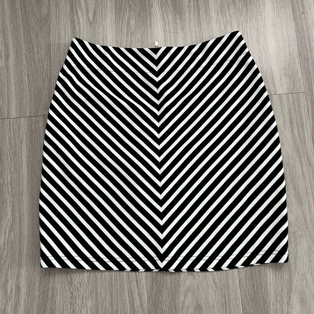 Annabella Black and White Striped Mini Skirt large